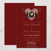 Dourado Convite para Casamento LGBTQ Masculino Bur