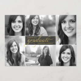 Dourado Convite para Graduação de Script de Foto M