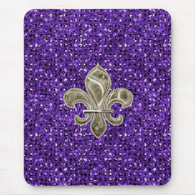 dourado de lys, efeito sequencial roxo mousepad (Frente)