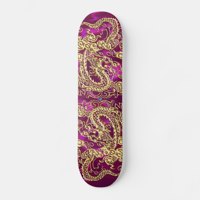 Dourado Dragão Magenta - Lush skate (Frente)