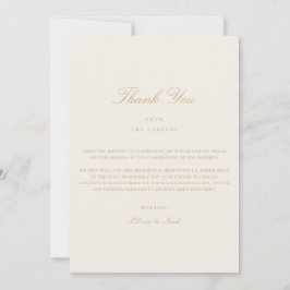 Dourado e Cartões de agradecimentos de marfim de s