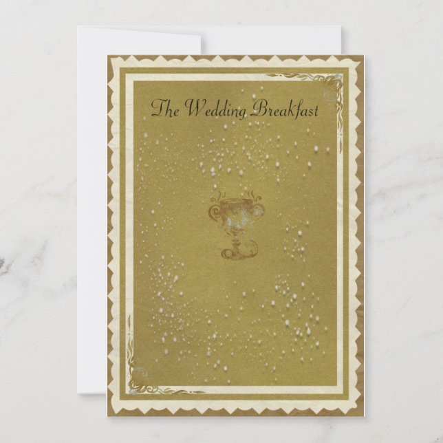 Dourado e creme o café da manhã de casamento (Frente)