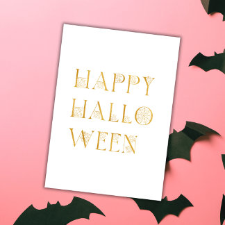 Dourado e feliz cartão de Halloween