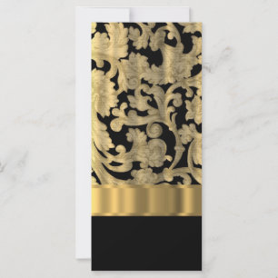 Dourado e negro damasco floral