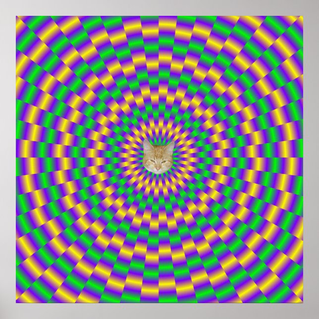 Dourado e Turquesa Links Poster + gato (Frente)