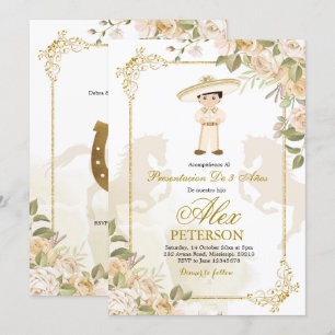 Dourado espanhol Charro 3 Anos Convite