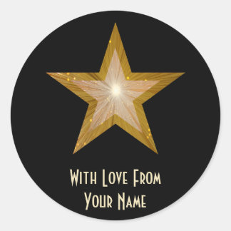"Dourado" Estrela "Com amor de" adesivo redondo pr