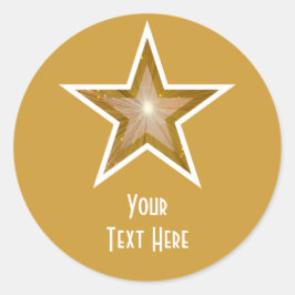 "Dourado" Estrela 'Seu texto redondo adesivo amare