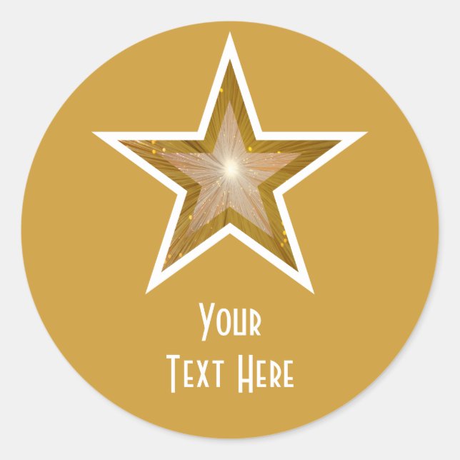 "Dourado" Estrela 'Seu texto redondo adesivo amare (Frente)