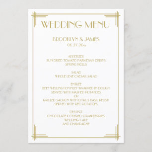 Dourado Excelente Branco Gatsby Art Deco Menu Casa