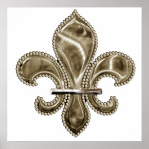 Dourado Fleur de Lis Impressão