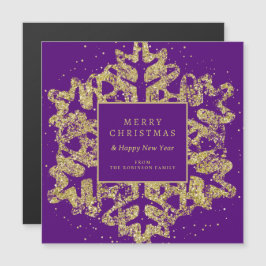 Dourado floco de neve com brilho de Natal Roxo cor