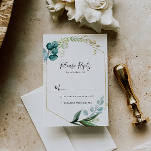Dourado Floral com Verde Tropical RSVP