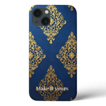 Dourado fundamental na Capa de telefone azul - Adi