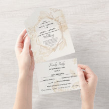 Dourado Geométrico Floral Casamento