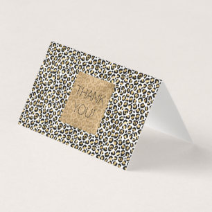Dourado Glam Black Leopardo Print Obrigado