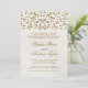 Dourado Glamor Glitter Confetti Convite para Casam (Em pé/Frente)