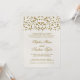 Dourado Glamor Glitter Confetti Convite para Casam (Frente/Verso In Situ)