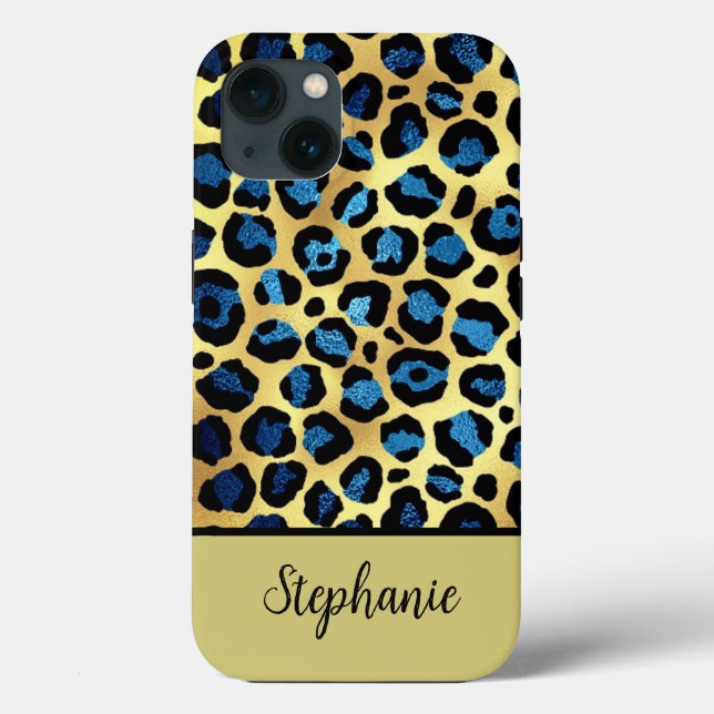 Dourado Glitter Blue Leopard (Verso)