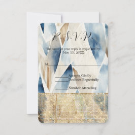 Dourado Hearts Glam Sparkle Wedding RSVP