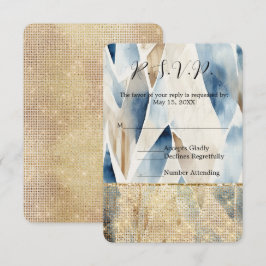 Dourado Hearts Glam Sparkle Wedding RSVP