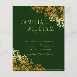 Dourado Lace Emerald Green Wedings Orçamento