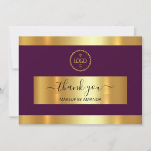  Dourado Marsala Obrigado Cartão de Inserção De