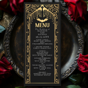 Dourado Menu de Casamento da Catedral de Vampiro G