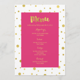 Dourado Menu de Casamento Rosa Quente Confetti Fuc