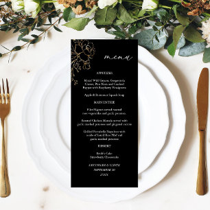 Dourado Menu Floral Altura - Preto