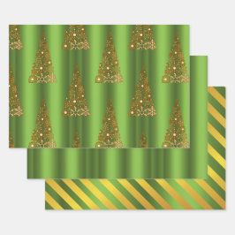 Dourado metálico e Natal Verde