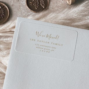 Dourado minimalista, movemos nova etiqueta de ende