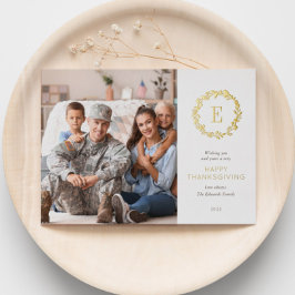 Dourado Monograma de Ação de Graças Foto de Saudaç