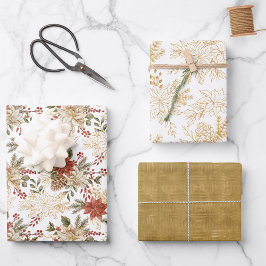 Dourado Natal Vermelho Floral