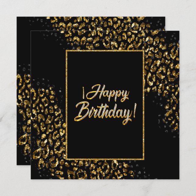 Dourado Negro e Jewel Leopard Convite (Frente/Verso)