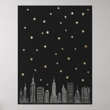 Dourado NYC Skyline I Poster
