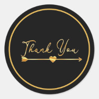Dourado Obrigado com o adesivo do círculo de setas