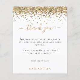 Dourado orçamento Foto Glitter Hen Party Obrigado