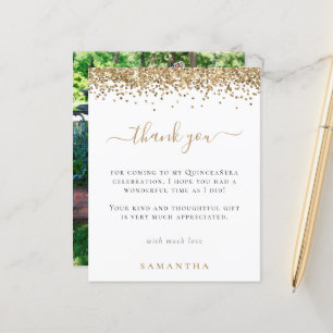 Dourado orçamento Foto Glitter Quinceanera Obriga