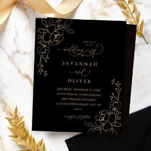 Dourado orçamento, Preto Floral e Casamento Dourad