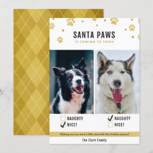 Dourado ou bom Cartões de foto de Natal de dois c