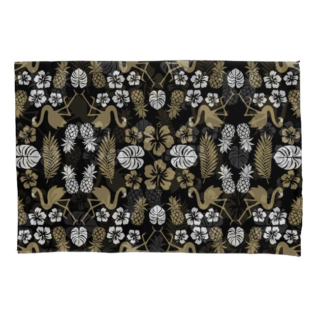 Dourado padrão tropical floral (Frente-Esquerda)