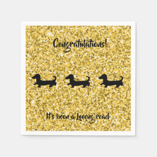 Dourado papel Dachshund para guardanapos