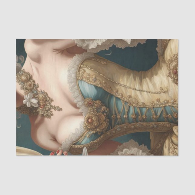 Dourado papel de dissociação do Corset Rococo (Frente )