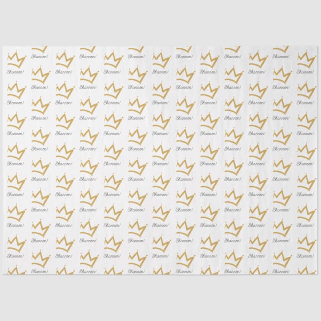 Dourado Papel de Tecido Personalizado Coroa (Frente )