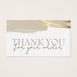 Dourado pincel de tinta trava obrigado seu cartão