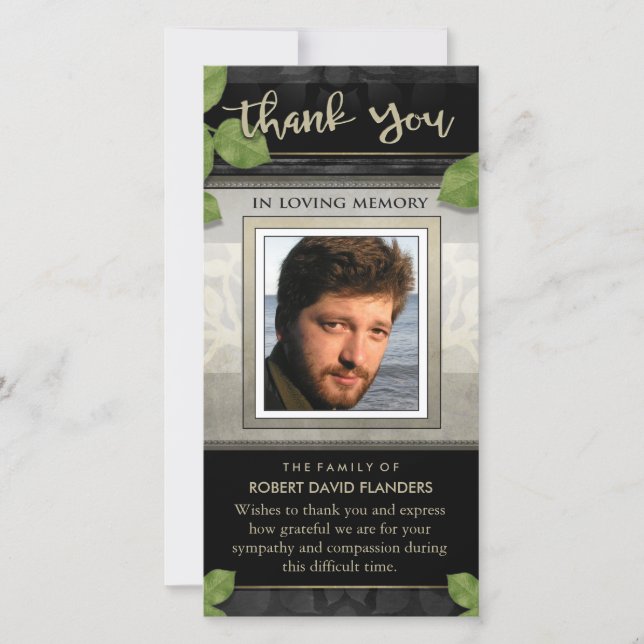 Dourado preto deixa Cartões de agradecimentos pers (Frente)