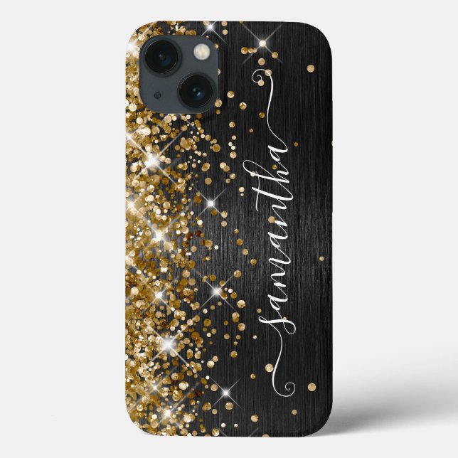 Dourado Preto Metalizado Feminino Brilhante (Verso)