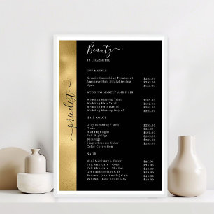 Dourado Pricelista Preto Salon Poster