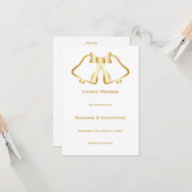 Dourado Programa Casamento, Fitas E Fita (Frente/Verso In Situ)